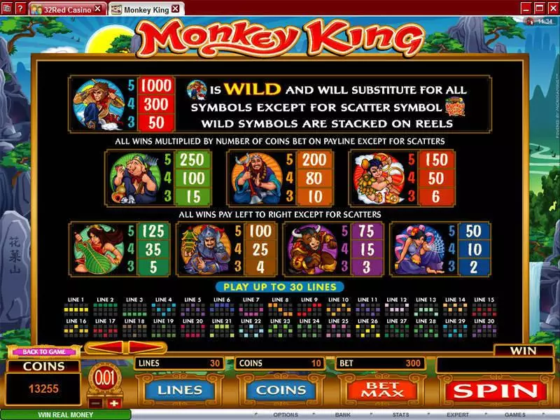 Monkey King Microgaming Slots - Info and Rules