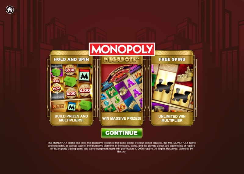 Monopoly Megapots Big Time Gaming Slots - Info and Rules