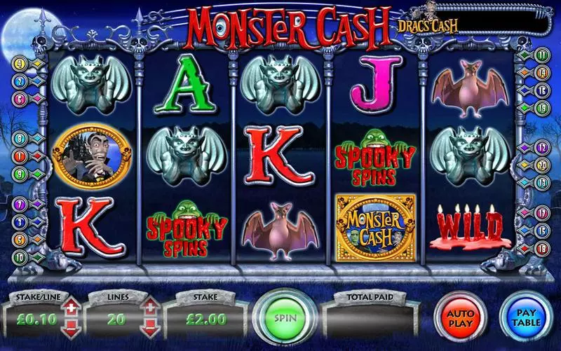 Monster Cash Inspired Slots - Main Screen Reels