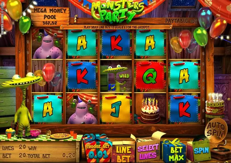 Monsters Party Sheriff Gaming Slots - Main Screen Reels