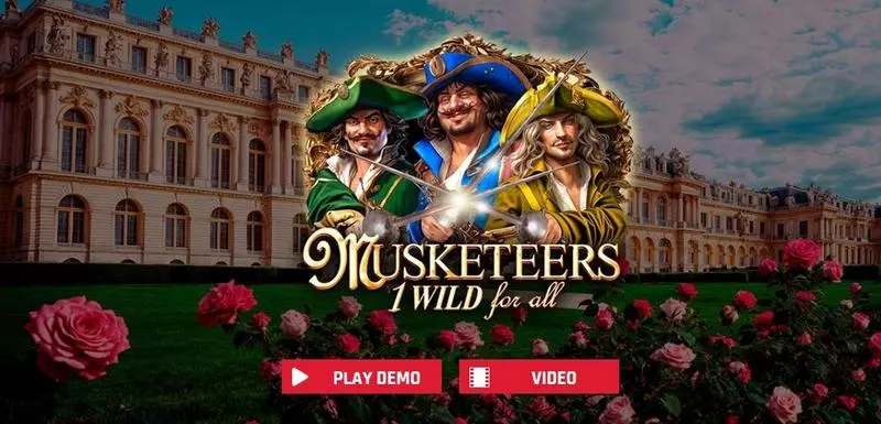 Musketeers 1 Wild for All Red Rake Gaming Slots - Introduction Screen