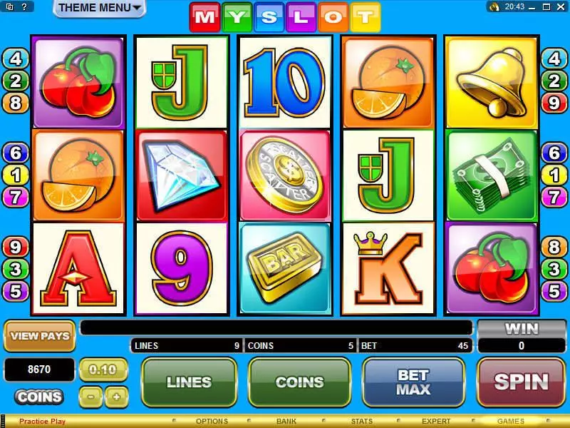 MYSLOT Microgaming Slots - Main Screen Reels