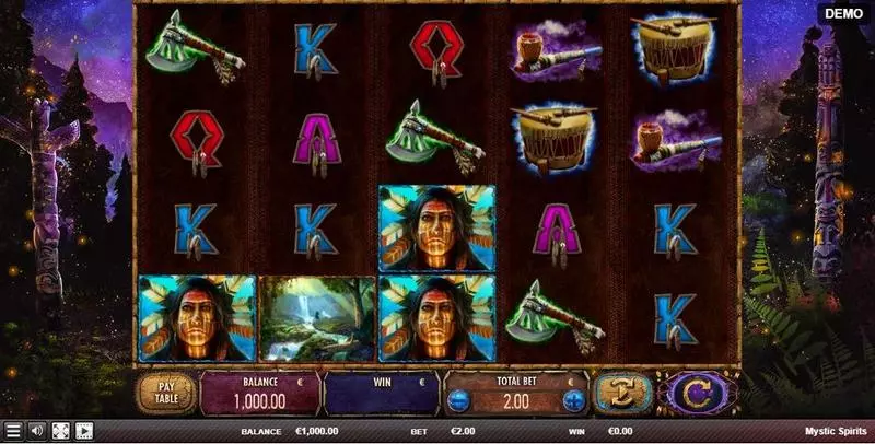 Mystic Spirits Red Rake Gaming Slots - Main Screen Reels