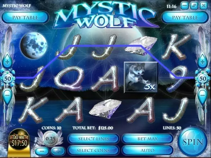 Mystic Wolf Rival Slots - Main Screen Reels