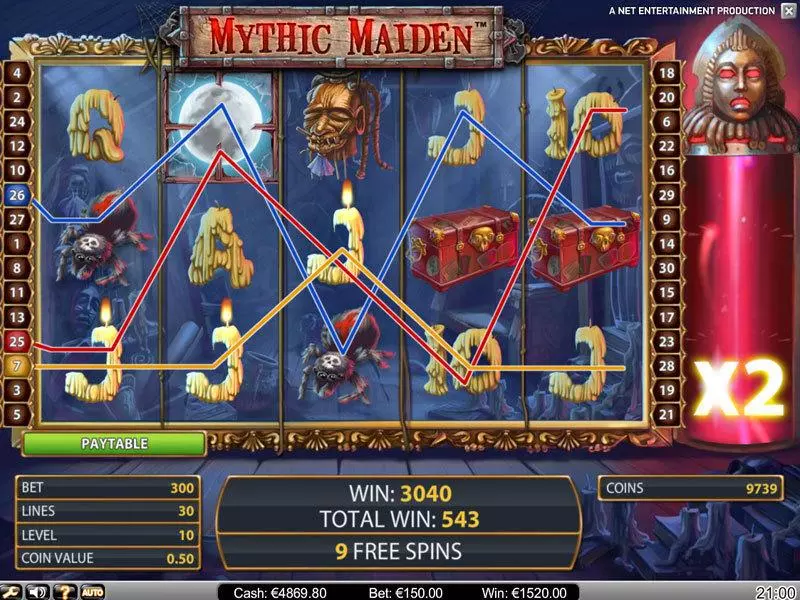 Mythic Maiden NetEnt Slots - Bonus 1