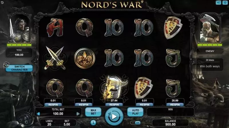 Nord's War Booongo Slots - Main Screen Reels