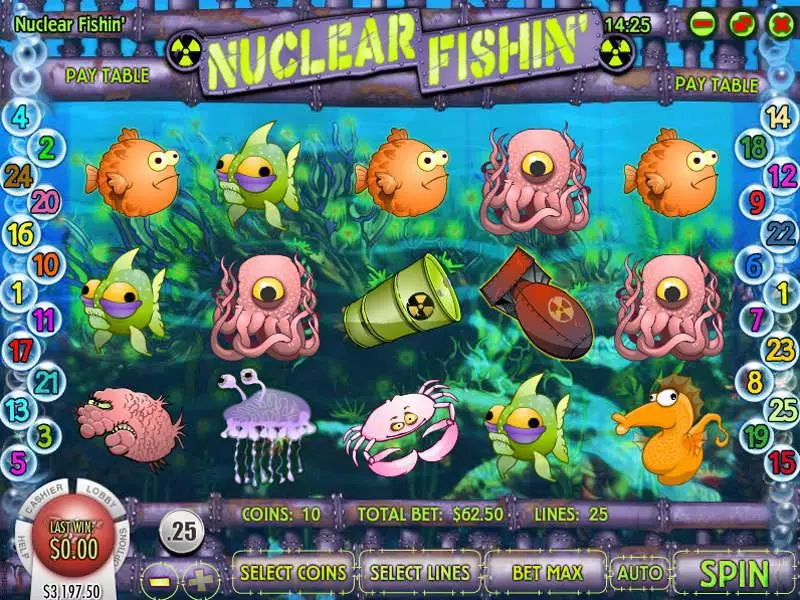Nuclear Fishin Rival Slots - Main Screen Reels