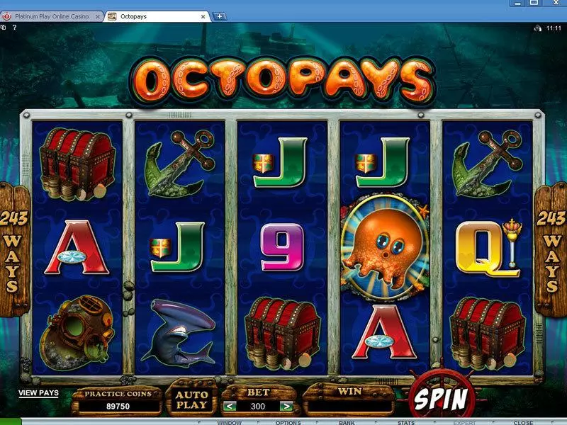 Octopays Microgaming Slots - Main Screen Reels