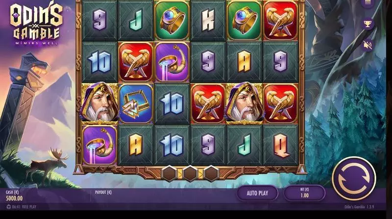 Odin’s Gamble Thunderkick Slots - Main Screen Reels