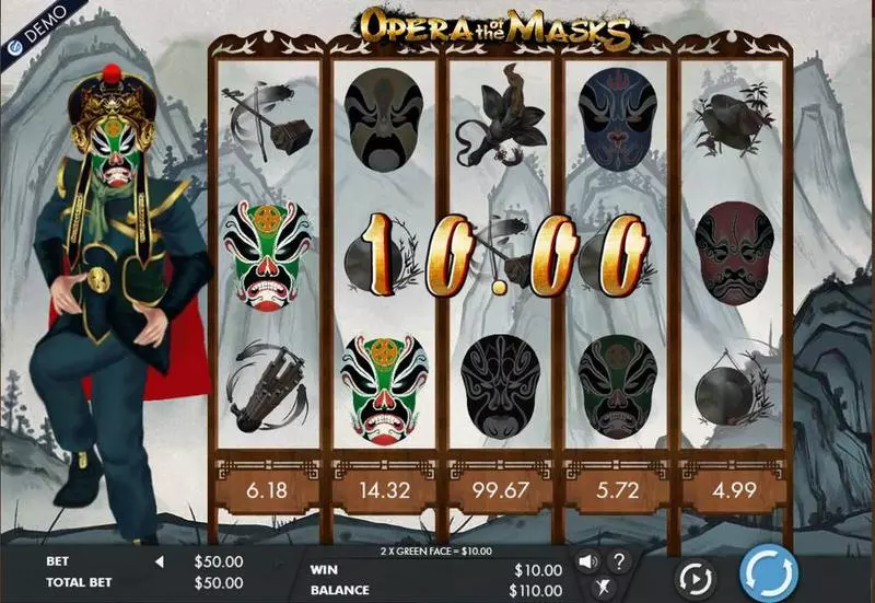 Opera of the Masks Genesis Slots - Introduction Screen