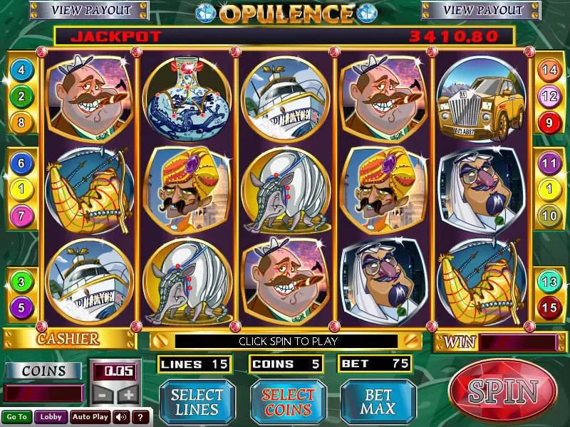 Opulence Wizard Gaming Slots - Main Screen Reels