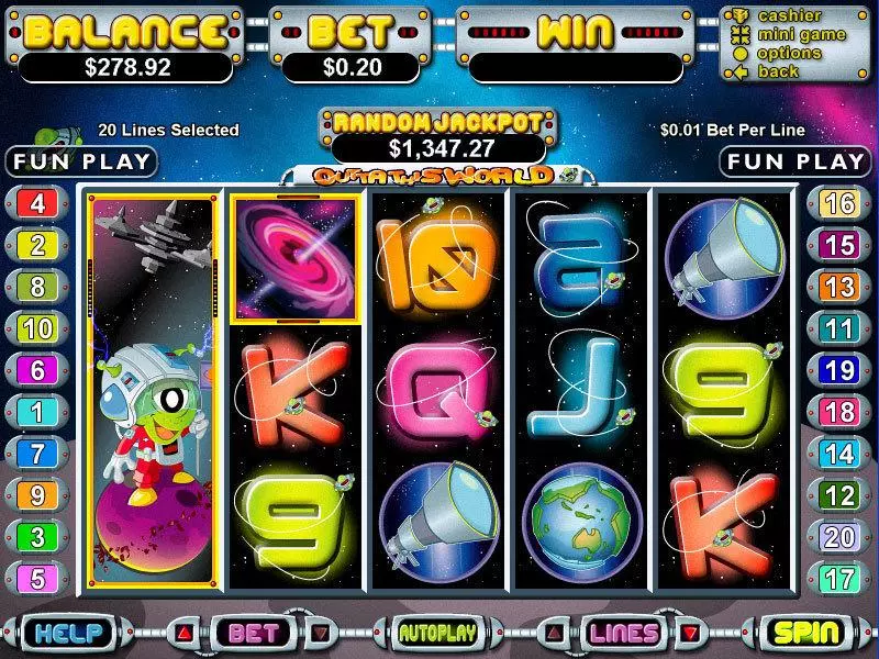 Out of This World BetSoft Slots - Main Screen Reels