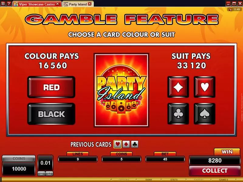 Party Island Microgaming Slots - Gamble Screen