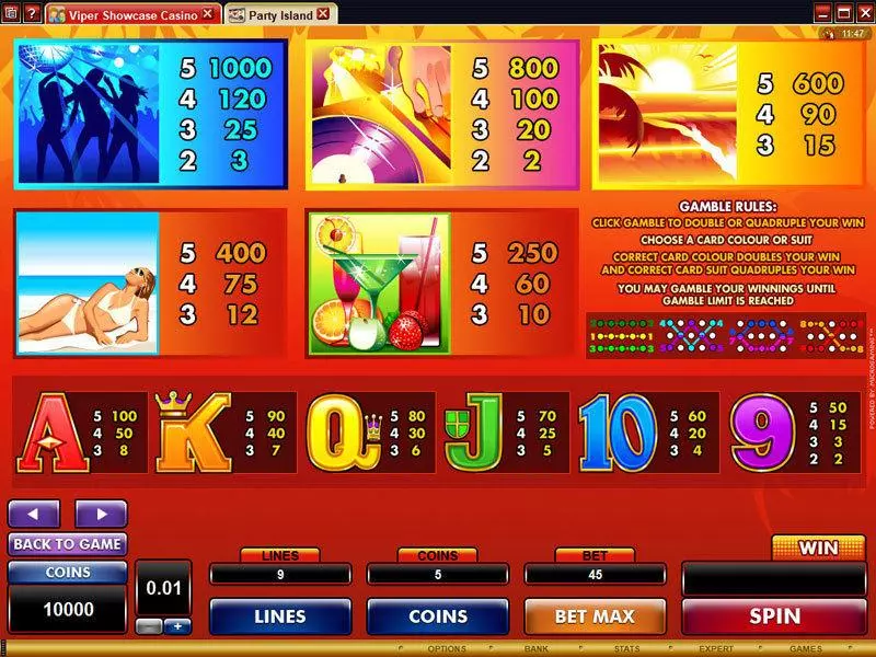 Party Island Microgaming Slots - Info and Rules