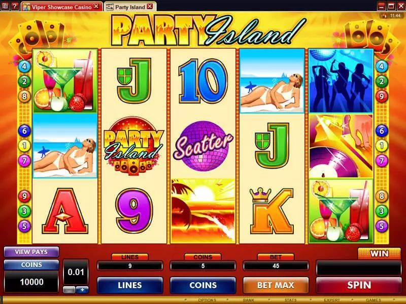 Party Island Microgaming Slots - Main Screen Reels