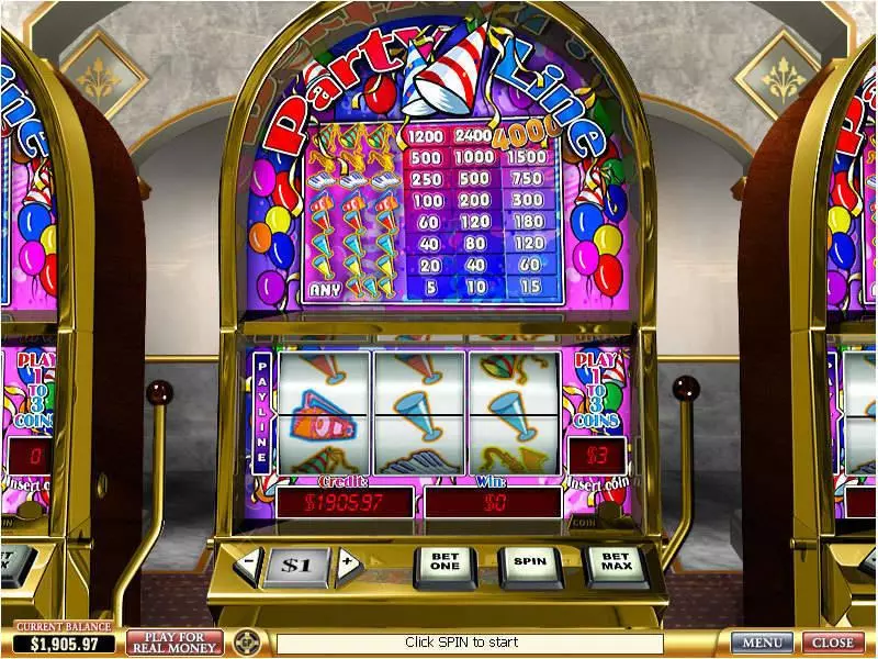 Party Line PlayTech Slots - Main Screen Reels
