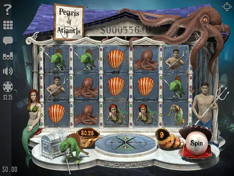 Pearls of Atlantis Slotland Software Slots - Main Screen Reels