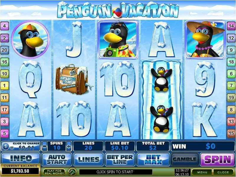 Penguin Vacation PlayTech Slots - Main Screen Reels