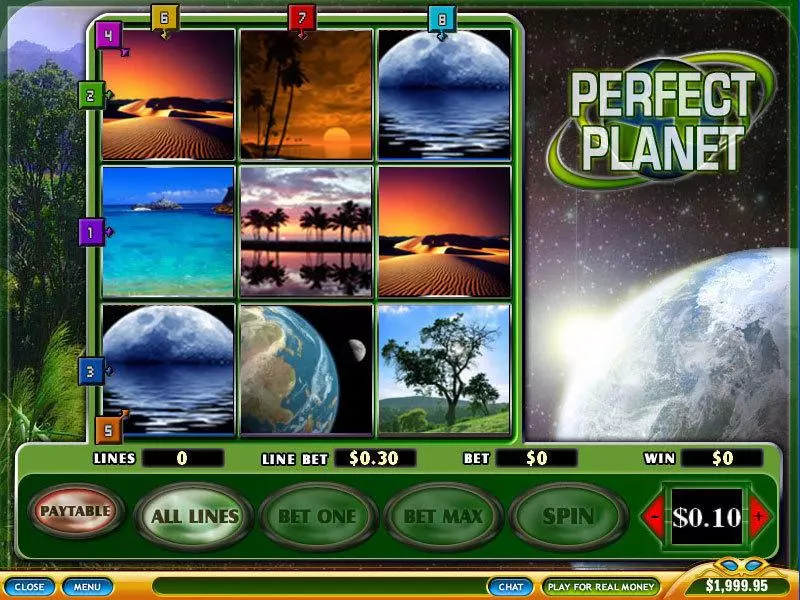 Perfect Planet PlayTech Slots - Main Screen Reels