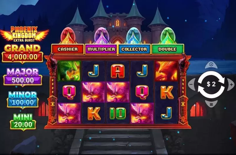 Phoenix Kingdom Extra Burst Wizard Games Slots - Main Screen Reels