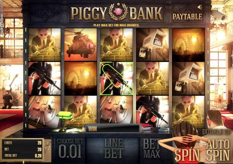 Piggy Bank Sheriff Gaming Slots - Main Screen Reels