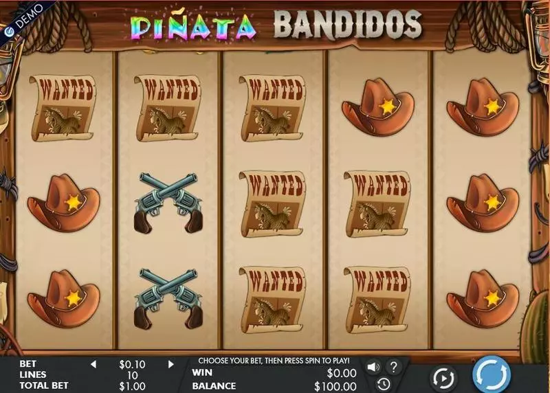 Pinata Bandidos Genesis Slots - Main Screen Reels