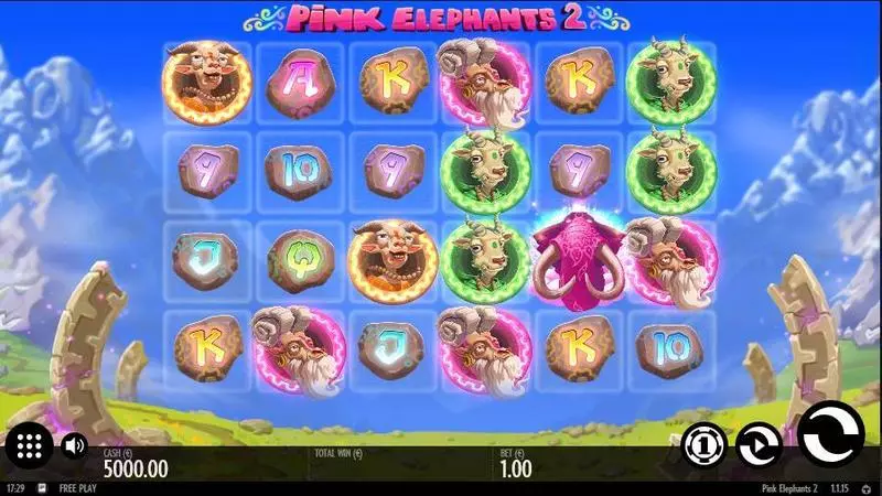 Pink Elephants 2 Thunderkick Slots - Main Screen Reels
