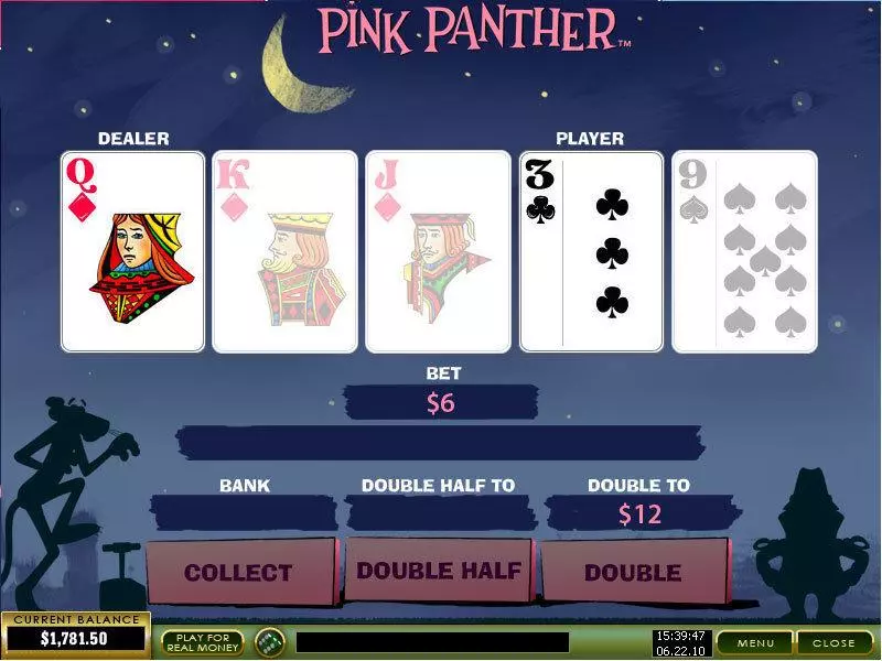 Pink Panther PlayTech Slots - Gamble Screen