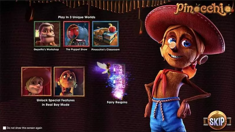 Pinocchio BetSoft Slots - Info and Rules