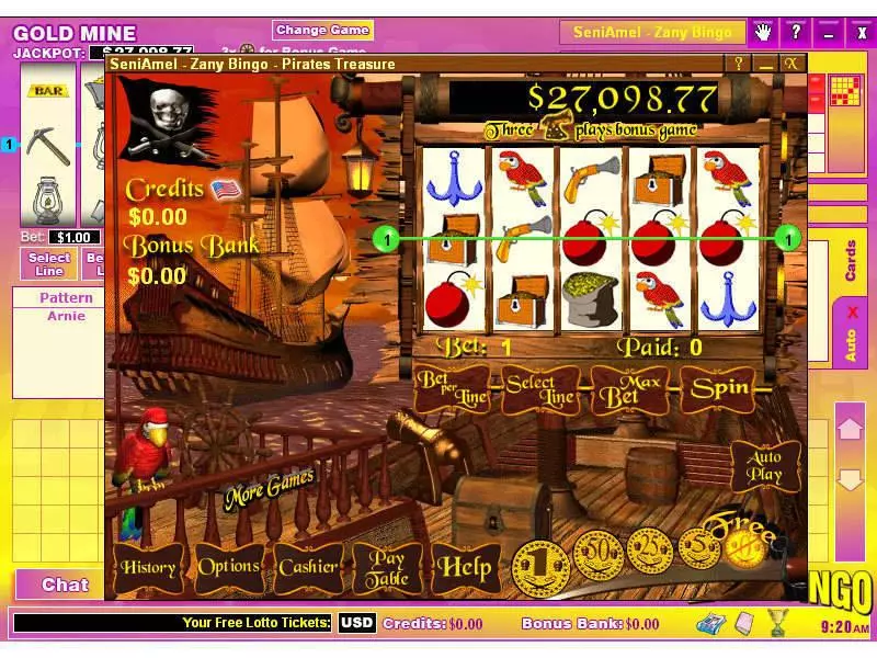 Pirate's Treasure Byworth Slots - Main Screen Reels