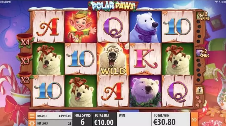 Polar Paws Quickspin Slots - Main Screen Reels