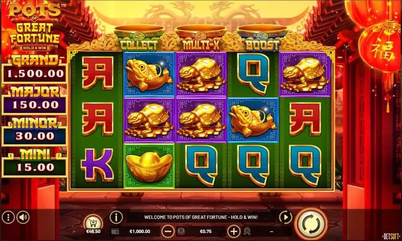 Pots of Great Fortune - Hold & Win BetSoft Slots - 