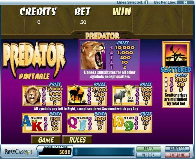 Predator bwin.party Slots - Info and Rules