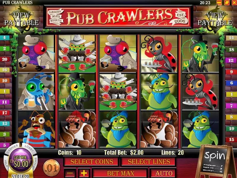 Pub Crawlers Rival Slots - Main Screen Reels
