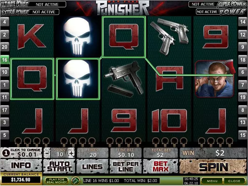Punisher War Zone PlayTech Slots - Main Screen Reels