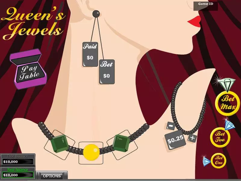 Queen Jewels DGS Slots - Main Screen Reels