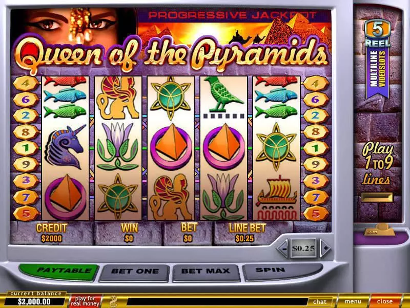 Queen of Pyramids PlayTech Slots - Main Screen Reels