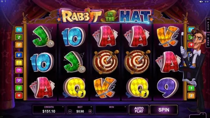 Rabbit in the Hat Microgaming Slots - Main Screen Reels