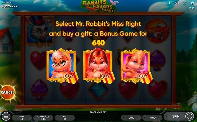 Rabbits, Rabbits, Rabbits! Endorphina Slots - Bonus 1