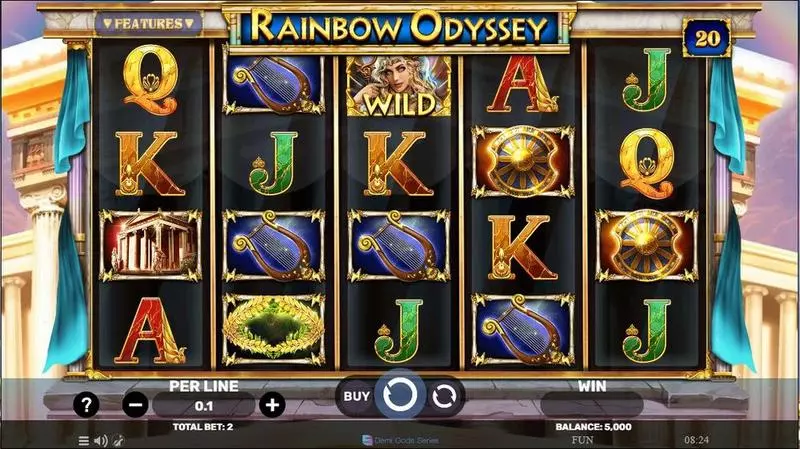 Rainbow Odyssey Spinomenal Slots - Main Screen Reels
