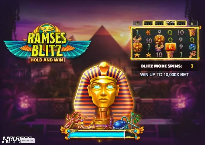 Ramses Blitz Hold and Win Kalamba Games Slots - Introduction Screen