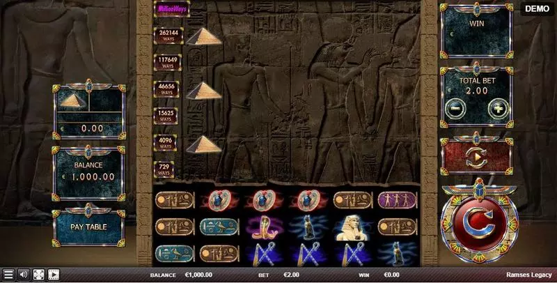 Ramses Legacy Red Rake Gaming Slots - Main Screen Reels