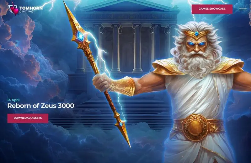 Reborn of Zeus 3000 Tom Horn Gaming Slots - Introduction Screen
