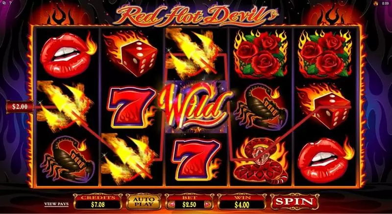 Red Hot Devil Microgaming Slots - Main Screen Reels