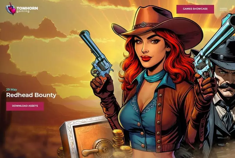 Redhead Bounty Tom Horn Gaming Slots - Introduction Screen