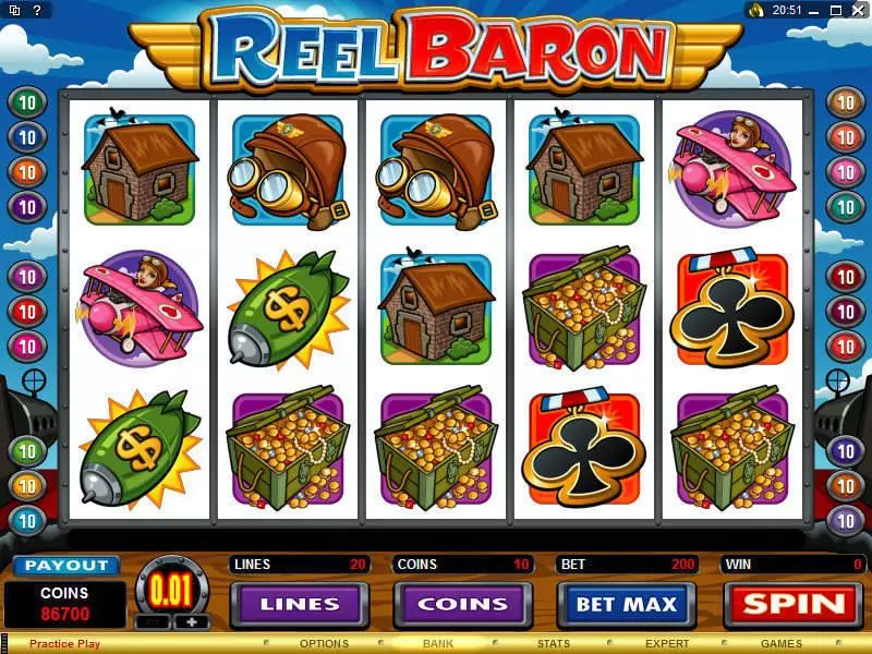 Reel Baron Microgaming Slots - Main Screen Reels