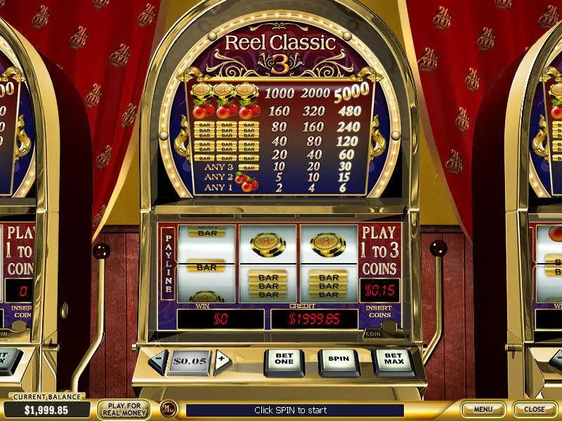 Reel Classic 3 Casino PlayTech Slots - Main Screen Reels