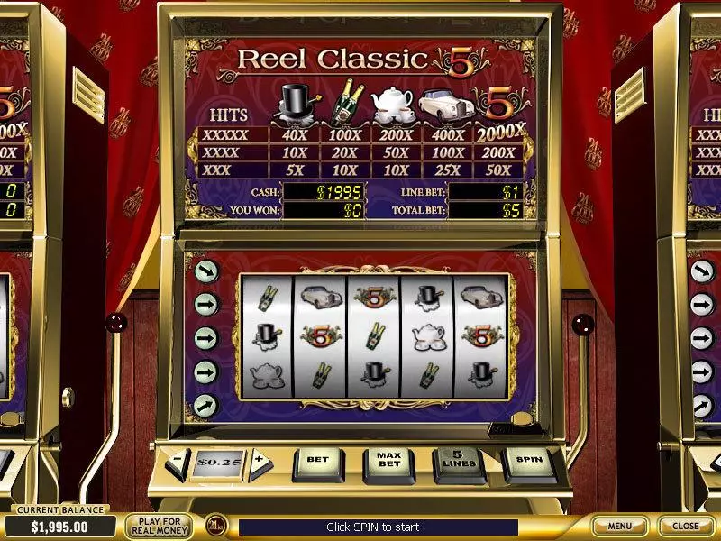 Reel Classic 5 Retro PlayTech Slots - Main Screen Reels