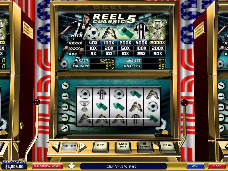 Reel Classic 5 Sport PlayTech Slots - Main Screen Reels