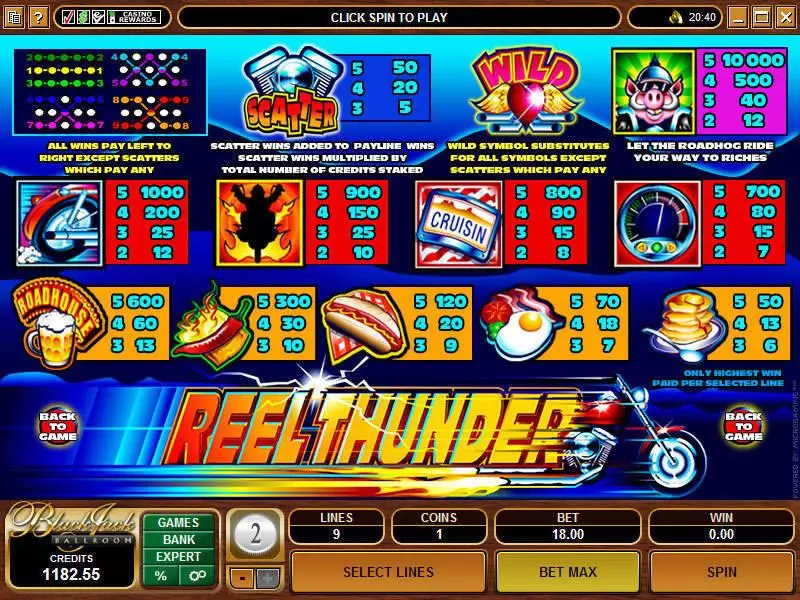 Reel Thunder Microgaming Slots - Info and Rules